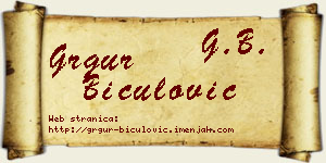Grgur Biculović vizit kartica